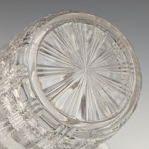 英國古董切割玻璃果醬罐銀盤蓋帶勺子